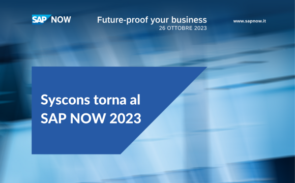Syscons torna al SAP NOW 2023  